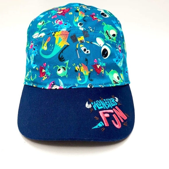 Disney Other - Disney Parks Monster Inc. 5 Panel Hat Cap Adult Unisex “Monster Fun” Teal, Blue